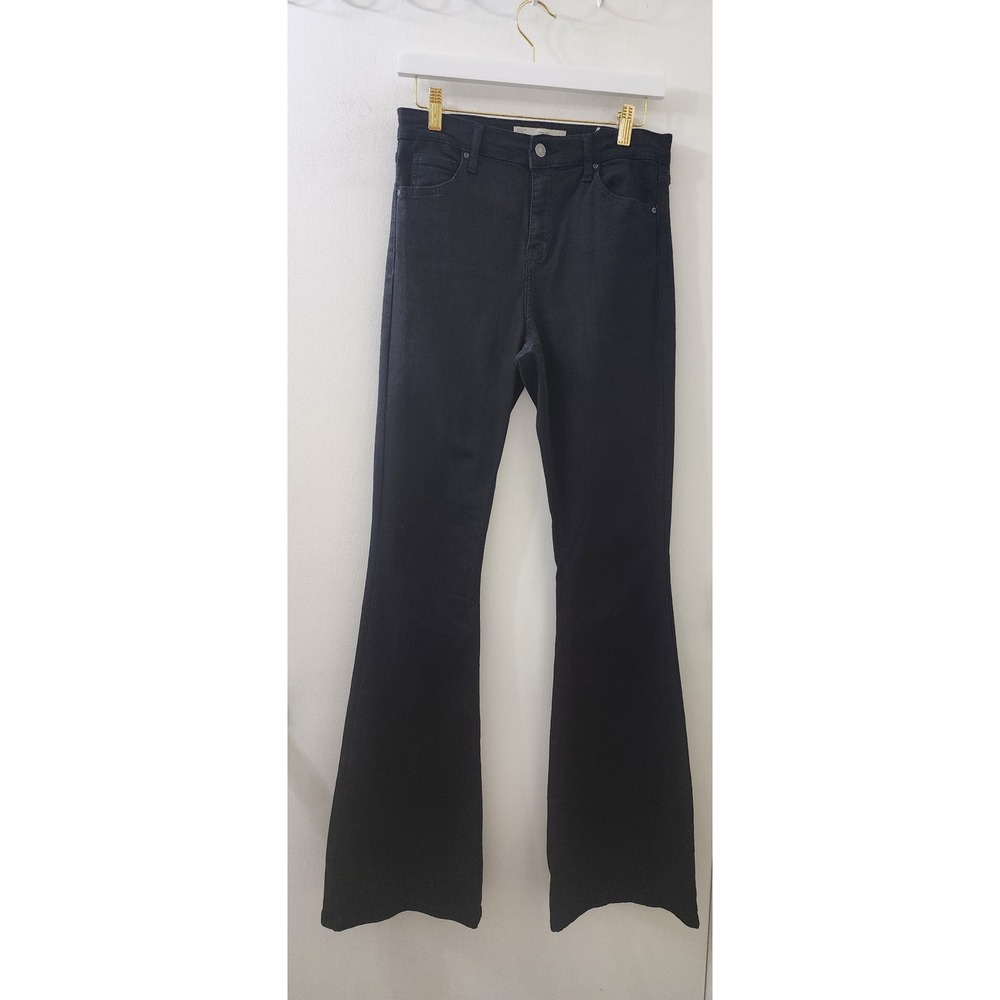 Topshop Moto Jamie Flare Jeans Black High Waisted W30 L34 Stretch Denim Pants